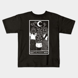 Midnight Margarita Moon - tarot card white line Kids T-Shirt